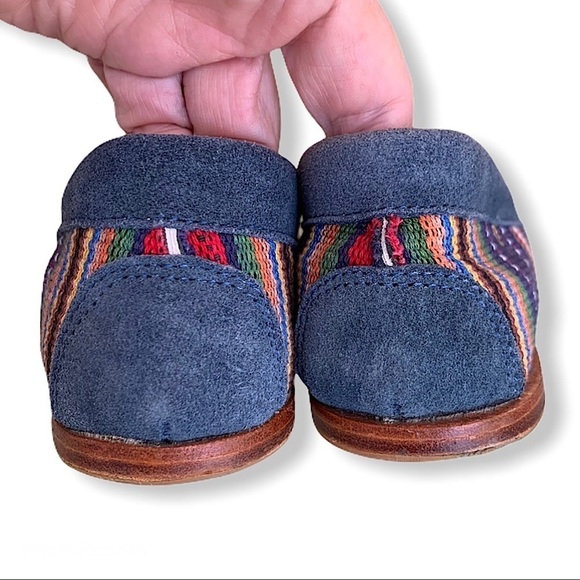 PENDLETON & 2568 Collaboration Blue Suede and Southwest Motif Moccasin  Sz 9.5 - Picture 2 of 8